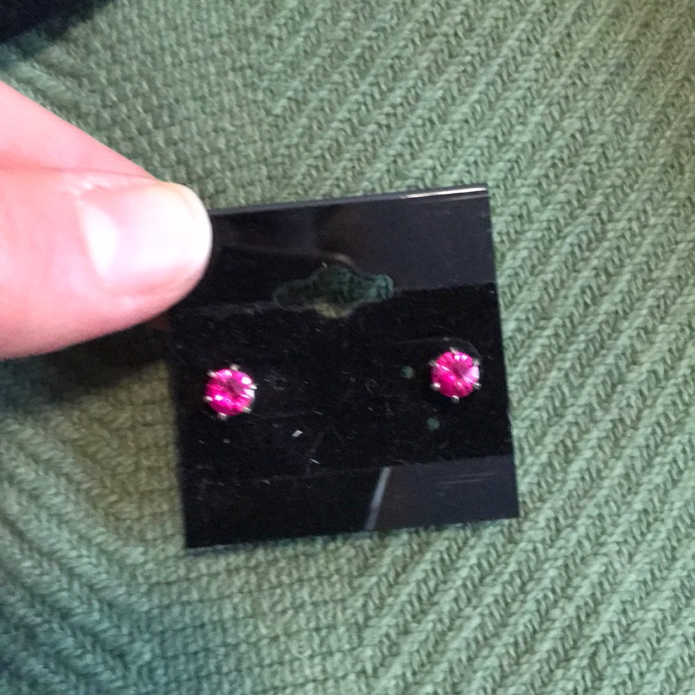 Bright pink earrings